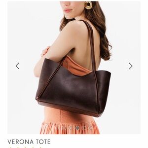 Verona Tote Women’s Shoulder Bag in Dark Brown